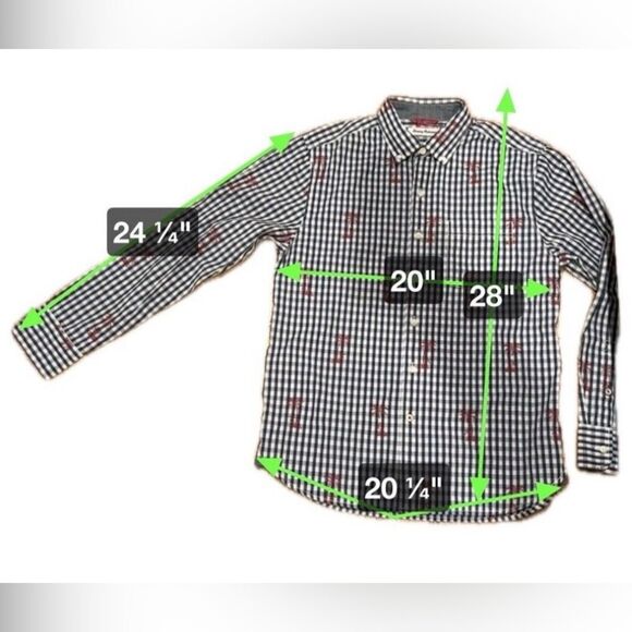 Tommy Bahama Palm Gingham NWT Ocean Deep Classic Fit 100% Cotton Shirt Small - Picture 10 of 10